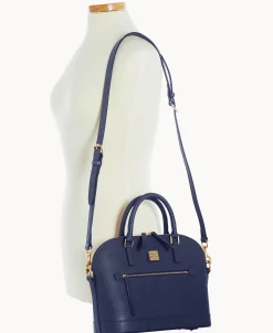 Dooney & Bourke The Saffiano Collection | Ready For the Getaway^Saffiano Domed Zip Satchel