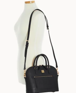 Dooney & Bourke The Saffiano Collection | Ready For the Getaway^Saffiano Domed Zip Satchel