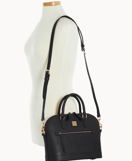 Dooney & Bourke The Saffiano Collection | Ready For the Getaway^Saffiano Domed Zip Satchel