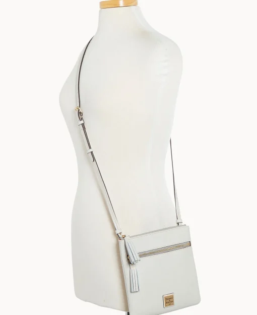 Dooney & Bourke The Saffiano Collection | Textured Leather^Saffiano Double Zip Tassel Crossbody