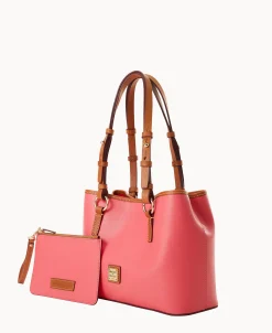 Dooney & Bourke The Saffiano Collection | Textured Leather^Saffiano Small Briana with Pouch